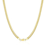 18K Gold/Silver Color 6mm Full Sideways Necklace 8/18/20/24 Inch