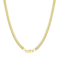 18K Gold/Silver Color 6mm Full Sideways Necklace 8/18/20/24 Inch