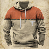 Men Hooded Vintage Print  Sweatshirt