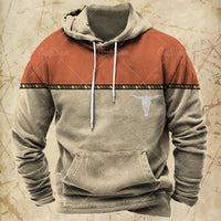 Men Hooded Vintage Print  Sweatshirt