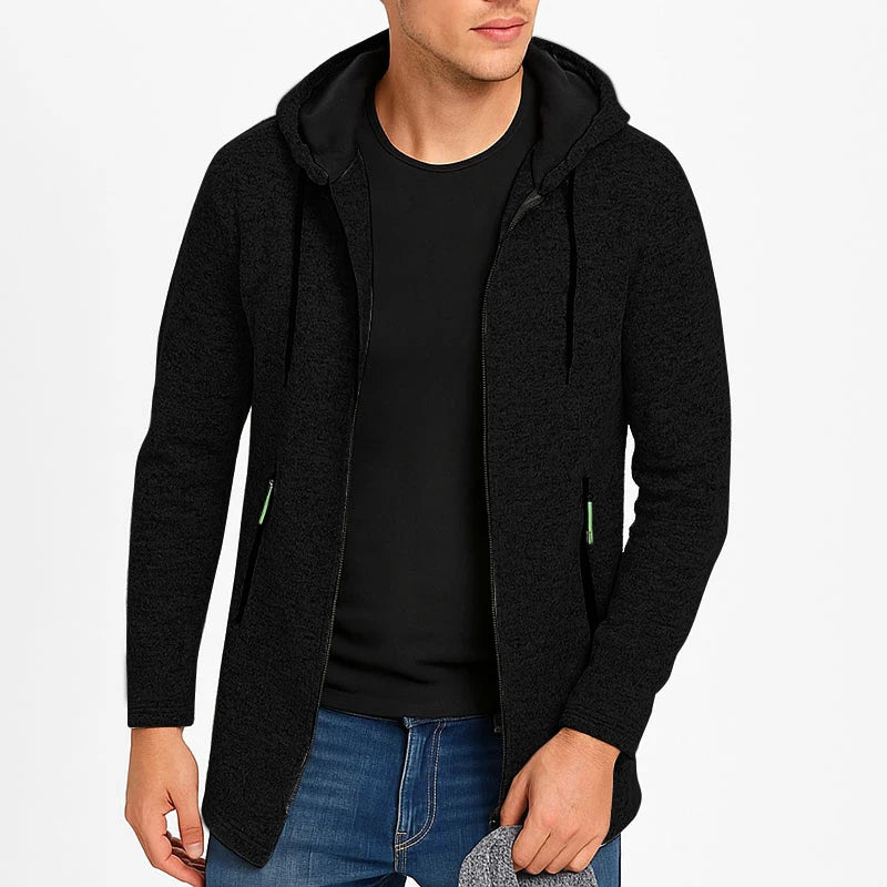 Men Zipper Long Sleeve Casual Hoodie