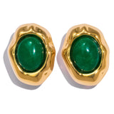 18K Gold Plated Stainless Steel with Gemstone