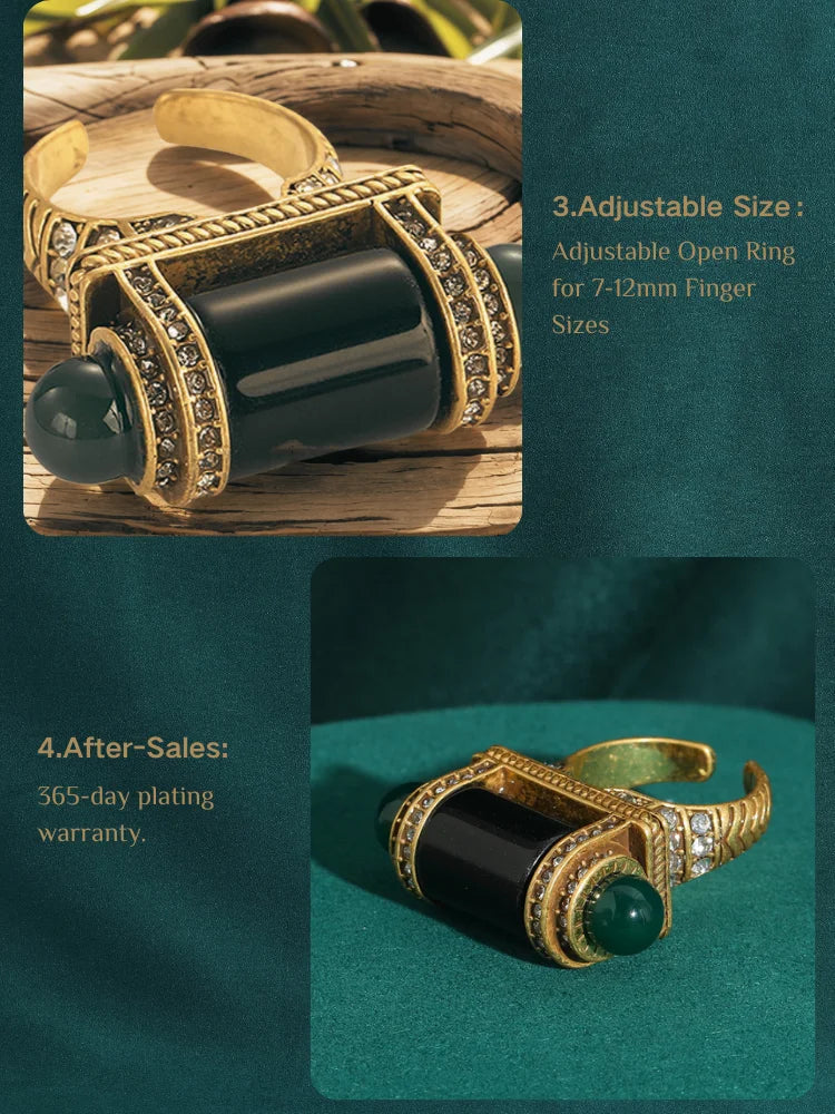 18K Gold-Plated Symmetrical Design Decorative Ring for Women