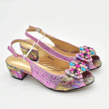 Fashion Italian Shoe and Bag Set with Rhinestone