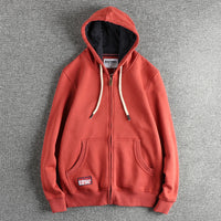 Cardigan Men's Casual Pure Color Zipper Hoodie