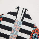 African Ethnic Print Loose Long Trench Coat Streetwear