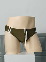 Men Striped Swim Surf Board Shorts