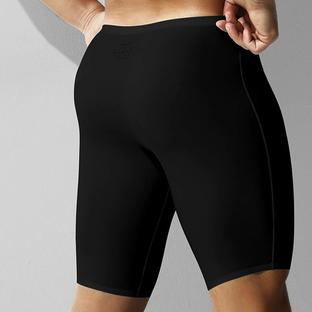 Mens Ice Silk Underwear Long Leg Boxer Briefs Trunk Sport Shorts Breathable Comfortable Swimsuit Soft Fitness Elastic Panties