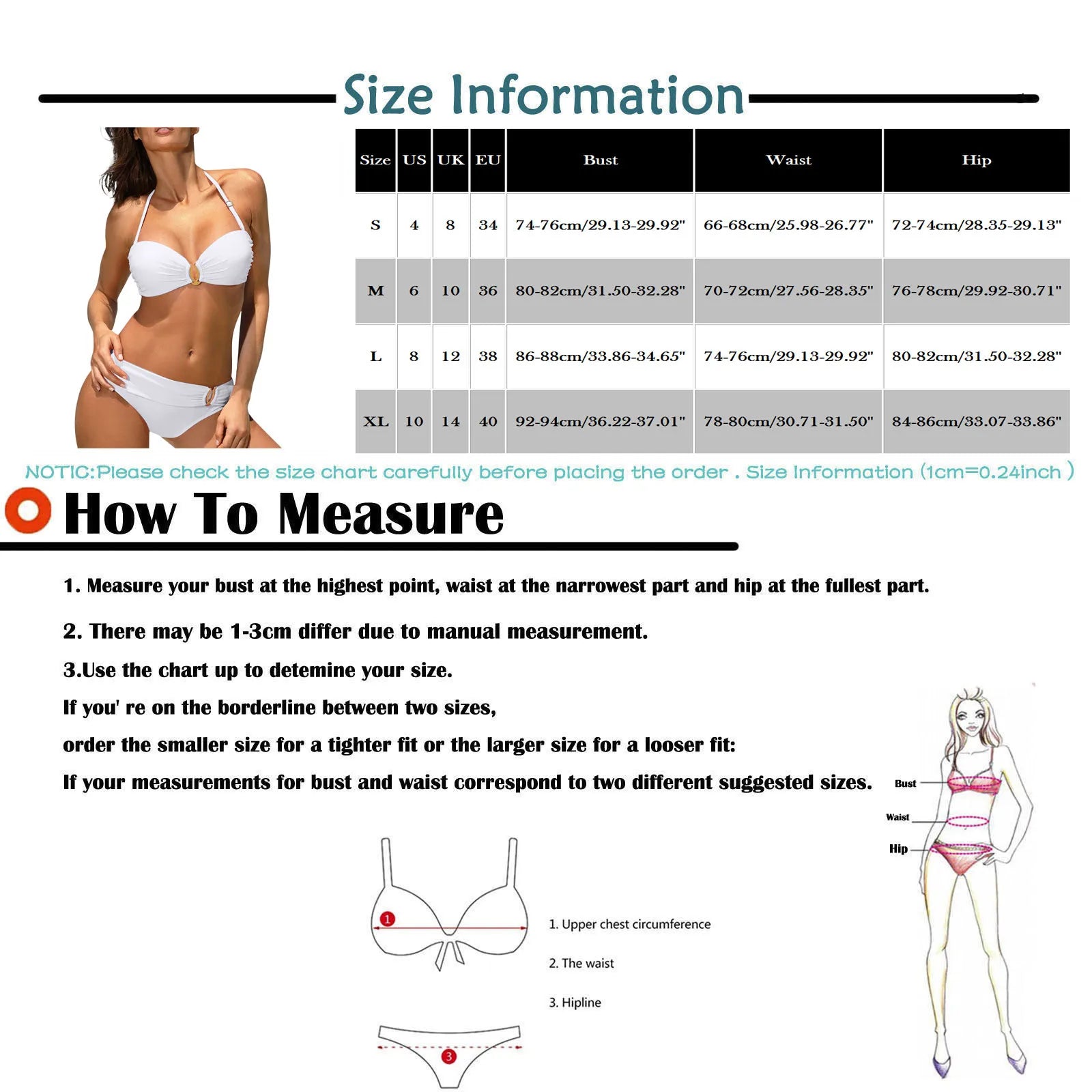 Women's Sexy Solid Color Neck Bikini Suits