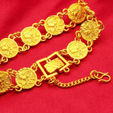 24K Gold Rose Bracelet AU999 Pure Gold 3D blooming rose design