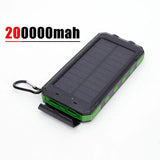 200000mAh Solar Power Bank Portable Large Capacity Charger Compatible with IOS Android USB-A And USB-C Fast Charging