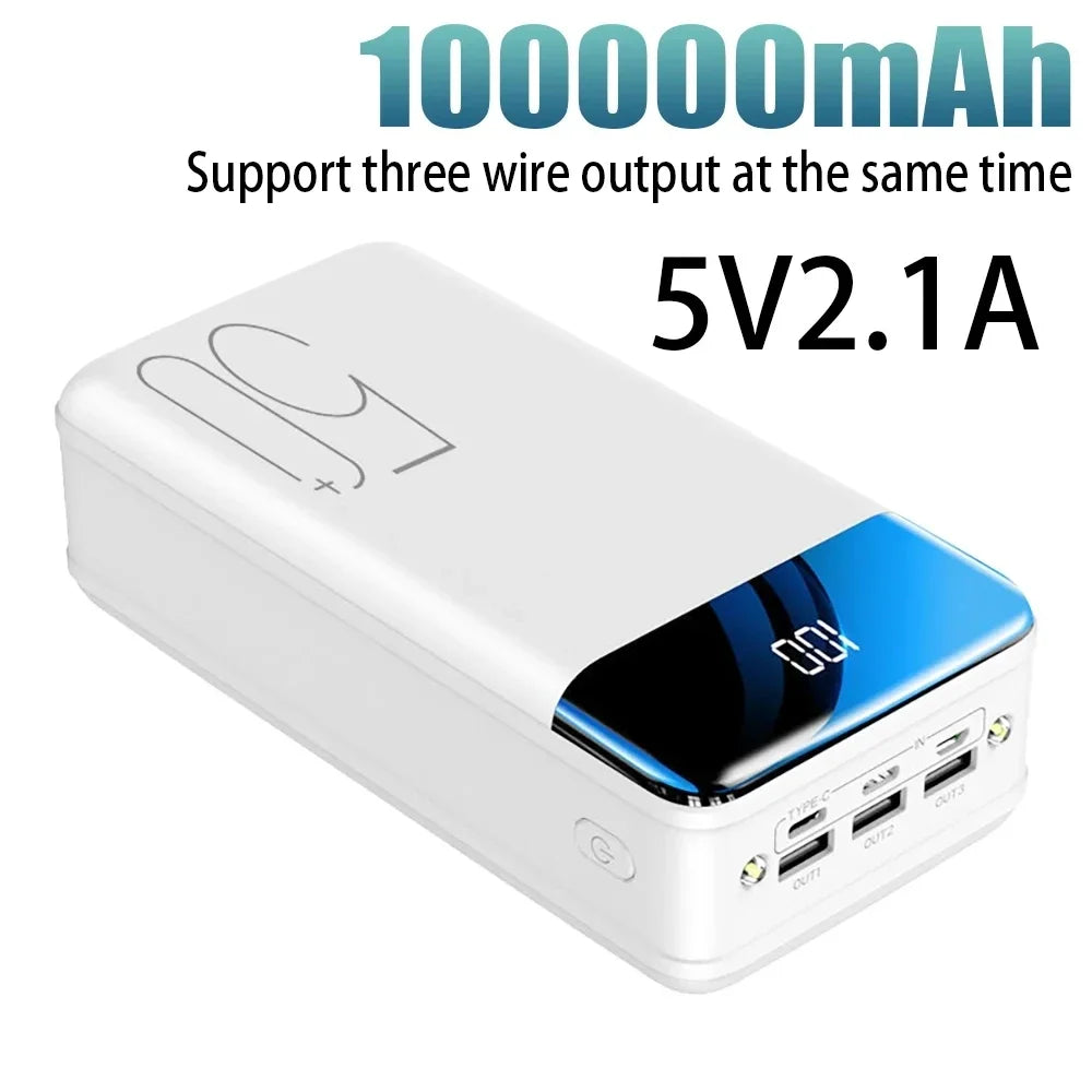 2023 NEW Genuine Fast Charging 100000mAh /98000mAh Power Bank Large Capacity Mobile Power Universal 5V 2.1A Fast Charging