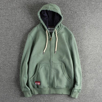 Cardigan Men's Casual Pure Color Zipper Hoodie