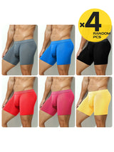 2pcs/3pcs/4pcs Long Leg Boxer Shorts for Men in Breathable Mesh Fabric Sport Underwear Randomly