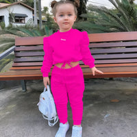 2 Pieces Solid Color Hoodie & Pants Set