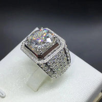 14K Gold Solitaire Male 2ct Lab Diamond Moissanite Ring