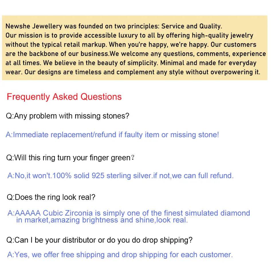 Newshe Original 925 Sterling Silver