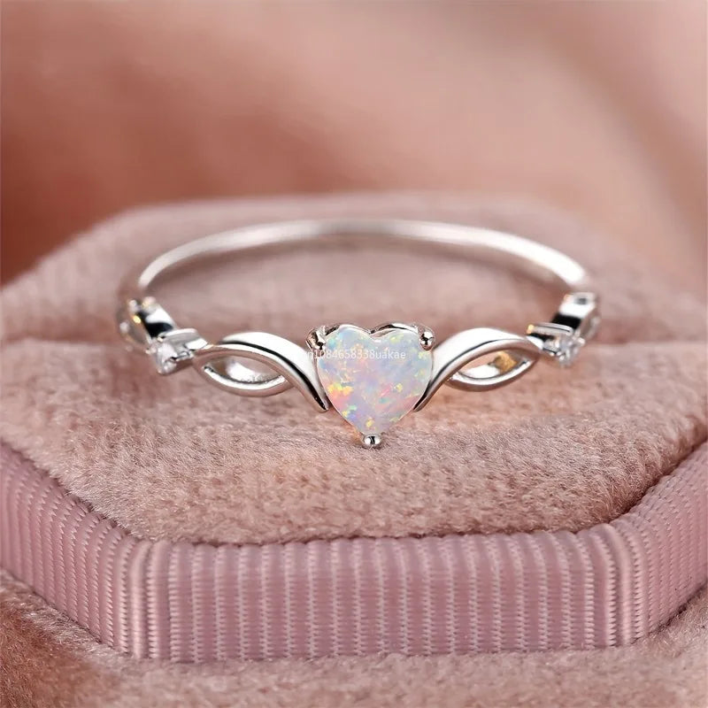 Fashion Love Zircon Ring with  Colorful Style Elegant