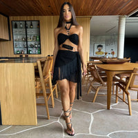 Women Geometry Printed Beach Cover Up