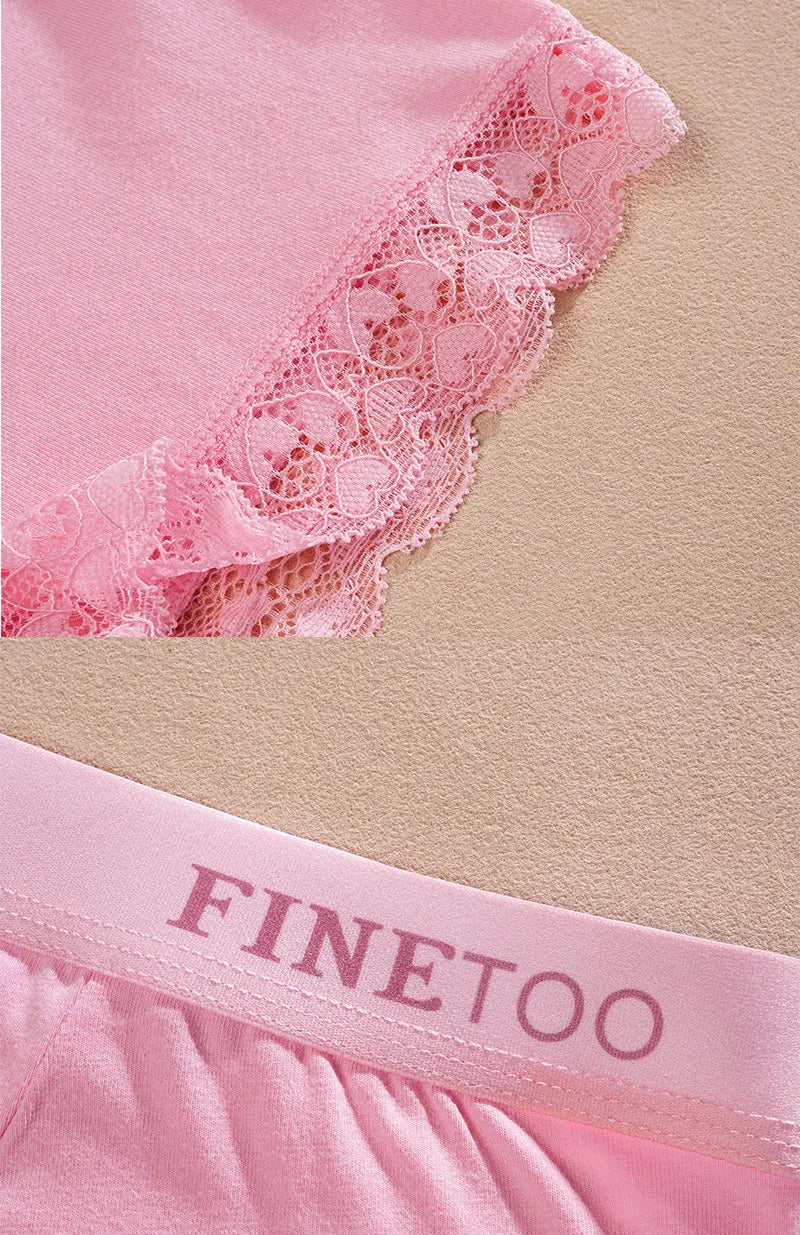 3Pcs Women's Lace Panties Cotton boxer briefs Seamless Sports Boxers Underwear Female Briefs Lingerie Intimate Underpant S-XXL