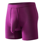 1PCS Mens Long Legs Underwear Separate Ball Pouch Breathable Comfort Sport Seamless Boxer Trunks Shorts Calzoncillo Hombre