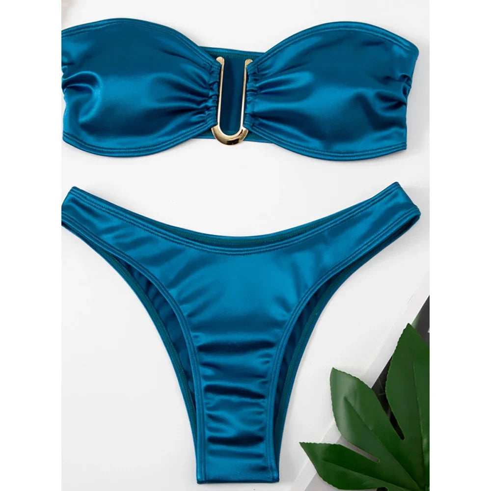Push Up Monokini Bandeau Bikini Swimsuit