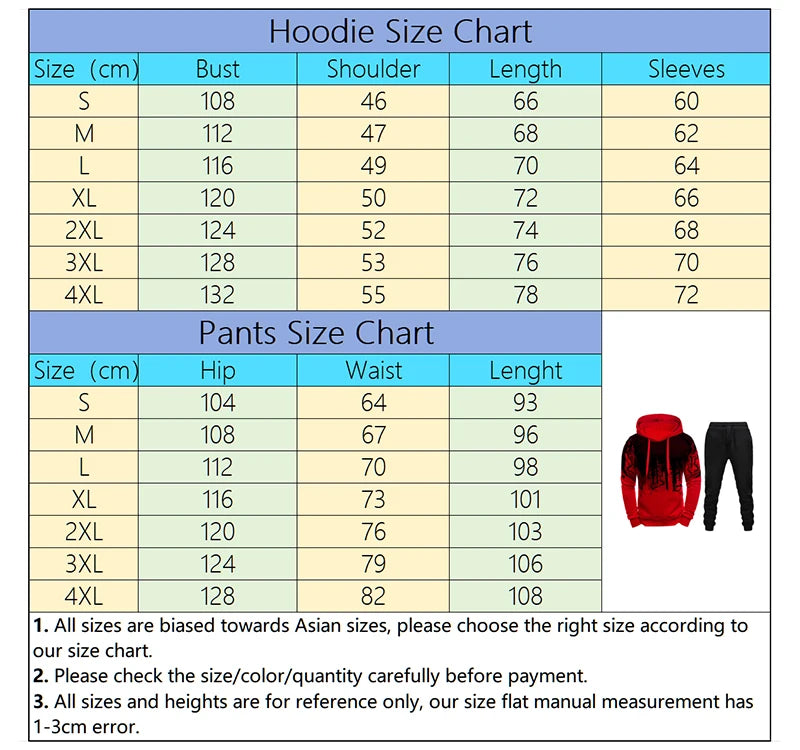 Mens Tracksuit Print Splash-ink Hooded Sweatshirts Streetwear Daily Casual Sports Jogging Mens Clothing Single Piece Tops Pants