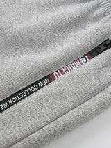 Men's winter sportswear set; warm fleece round neck sweatshirt and men's drawstring sport pants