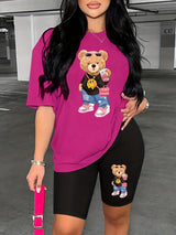 Loose Round Neck Short Sleeved T-Shirt & Shorts Set