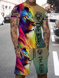 Cool The Lion King Print T-Shirt and Drawstring Set