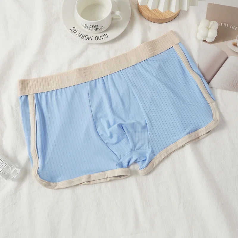 Men's Fashion Striped Boxer Shorts Underwear Sexy Panties Casual Male Boxers Homme U Convex Shorts Lingerie Underpants