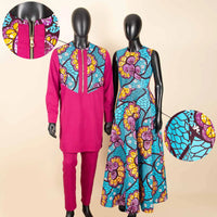 African Dresses for Matching Couple Outfits for Party Vestidos Y23C067