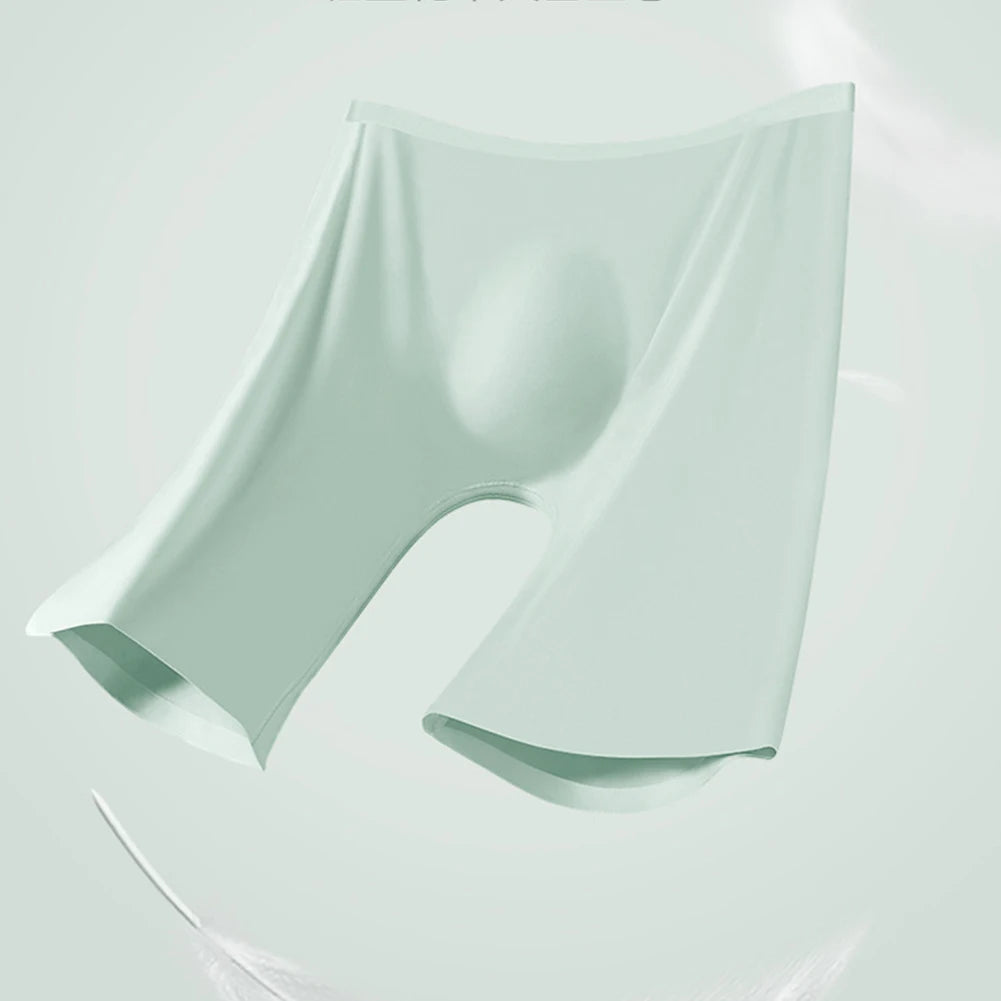 Mens Ice Silk Underwear Long Leg Boxer Briefs Trunk Sport Shorts Breathable Comfortable Swimsuit Soft Fitness Elastic Panties