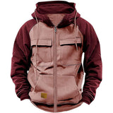 Men's Zipper Patchwork Fleece Sweatshirt