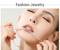 18K Gold/Silver Color 6mm Full Sideways Necklace 8/18/20/24 Inch