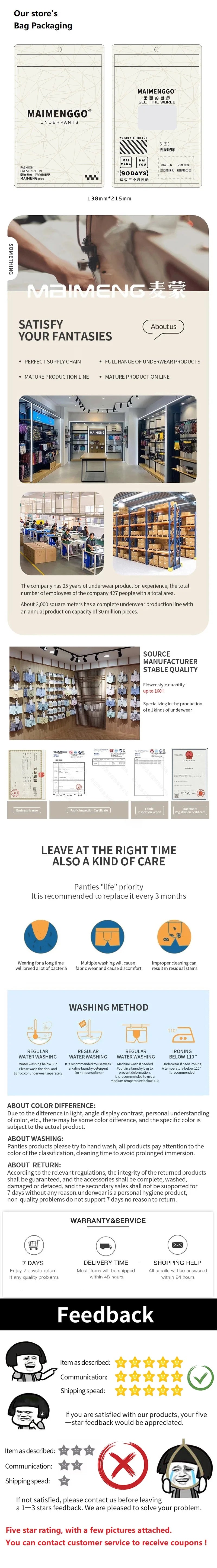 4 pcs Men Underwear Cotton Boxer