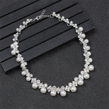 Personality flower Pearl Wedding Necklace Earring