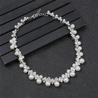 Personality flower Pearl Wedding Necklace Earring