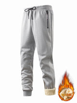 Men's winter sportswear set; warm fleece round neck sweatshirt and men's drawstring sport pants