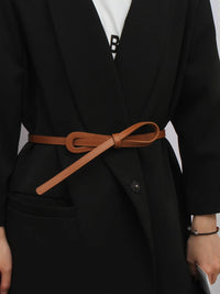 Thin Knotted Belts for Women Belt Lady Waist Band Soft Leather Waist Belt Solid Color Strap Dress Coat  Accessories Luxury