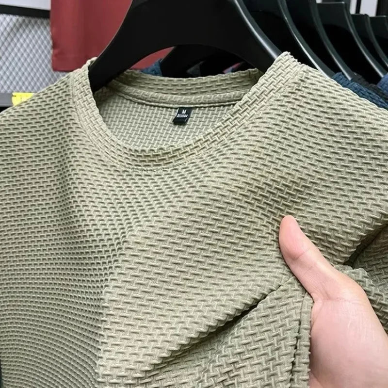 Short Sleeve Mesh Bamboo Ice Silk T-shirt