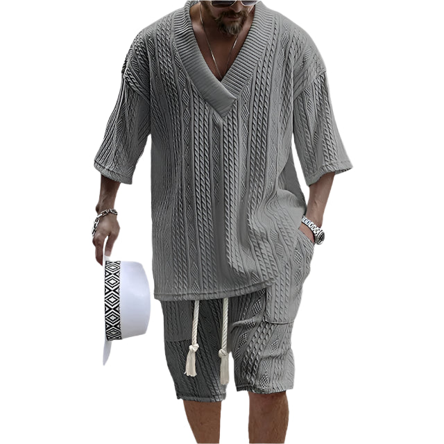 Men's Summer Knitted Shorts Set