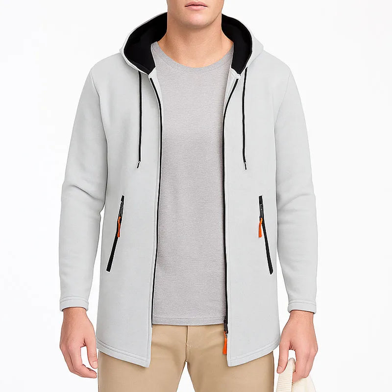 Men Zipper Long Sleeve Casual Hoodie