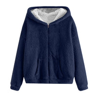 Men's Winter Zipper Hooded Fleece Sweatshirt with Pocket