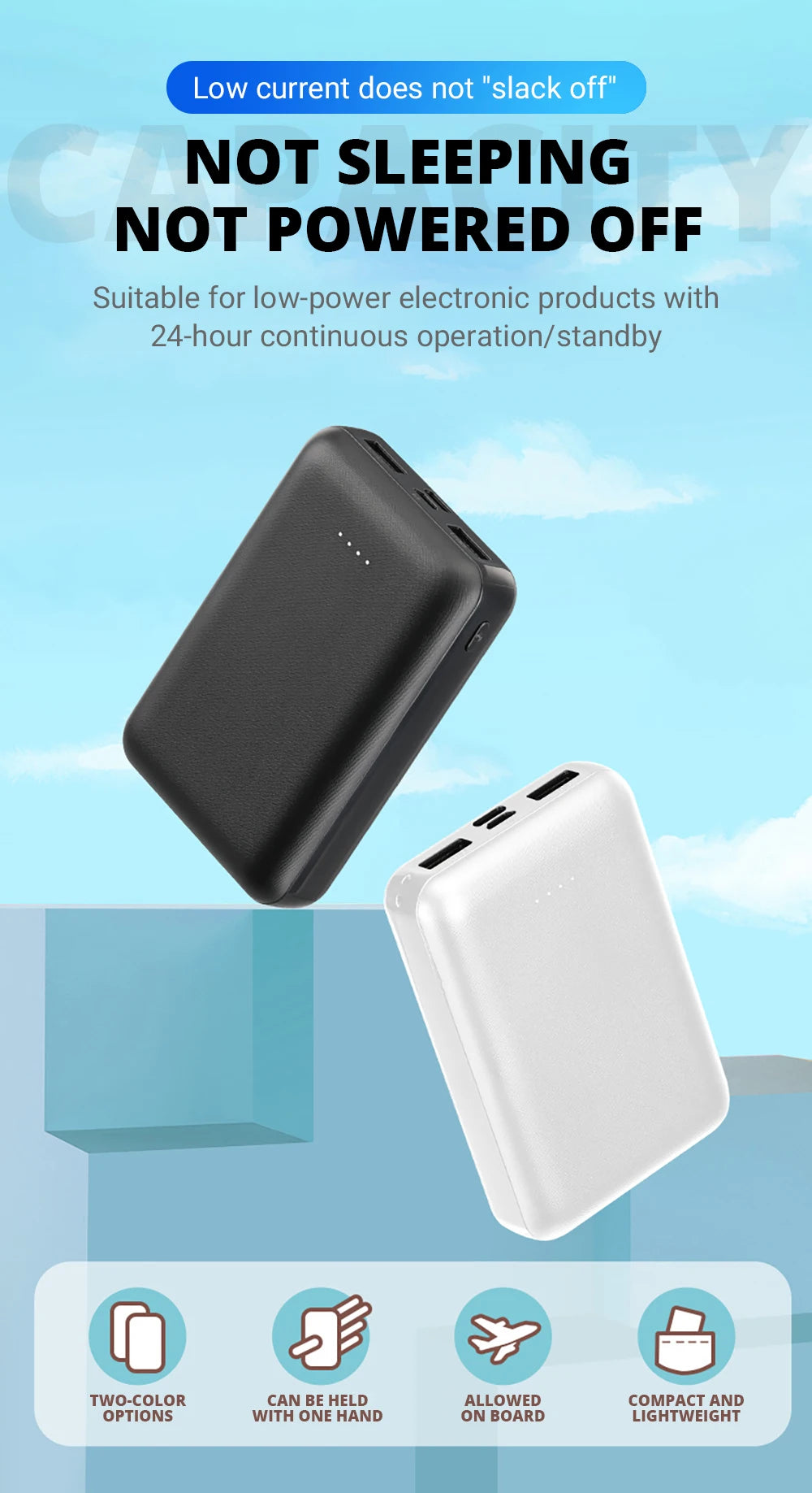 Power Bank 10000mAh/5V3A Portable Charging Powerbank Mobile Phone External Battery Fast Charging Warm Palace Belt Heating USB