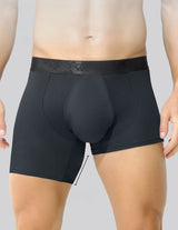 Mens Underwear Extended Length Boxer Briefs Comfortable for Running Sports Underpants