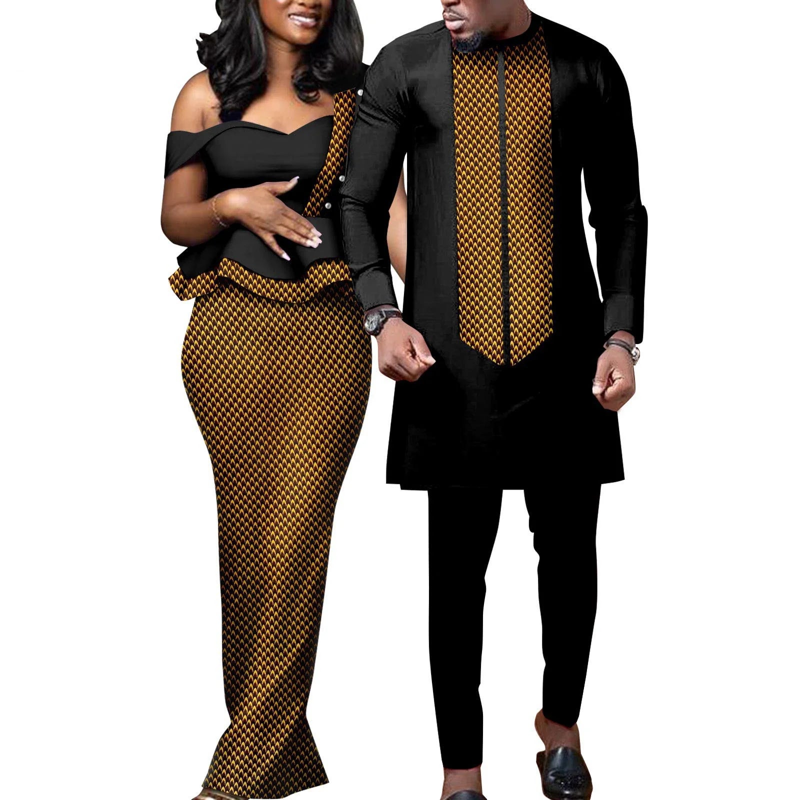 African Couple Dress Outfits Shirt and Pant for  Wedding