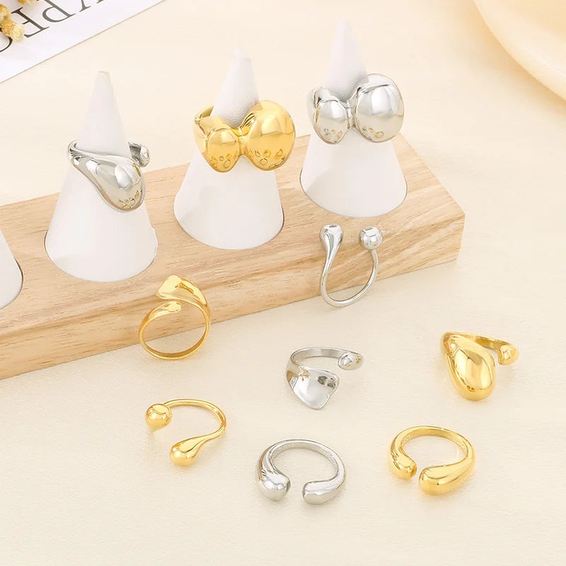 Luxury Rings Anillo Gifts For Women - Stainless Steel 304 - KR111374-GC