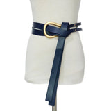 Belts Women Dress Skinny Solid Leather Double Wrap Belt