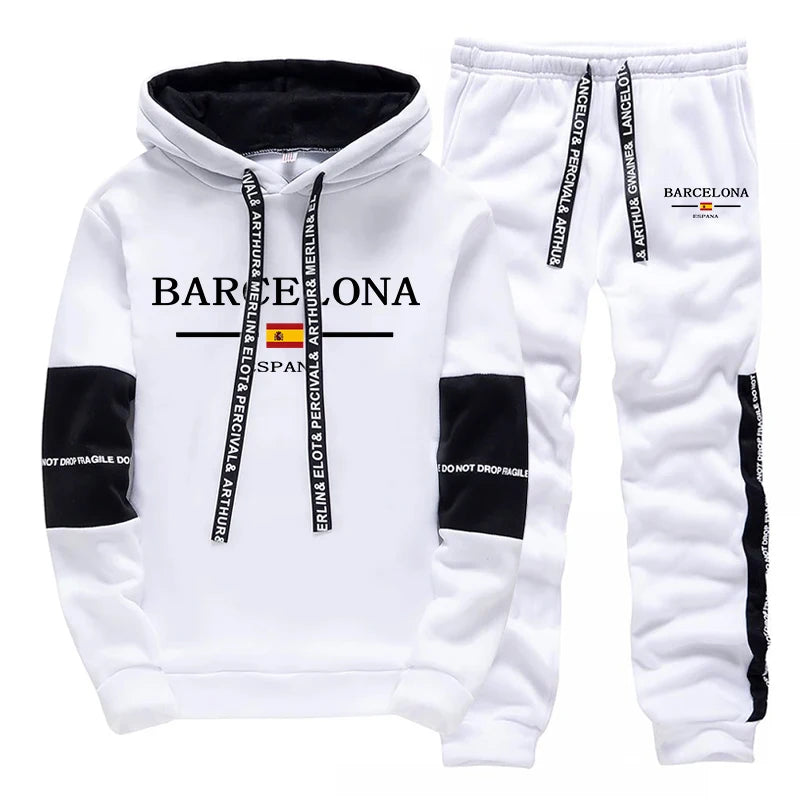 Fashion Mens Tracksuit Print Casual Sweatshirts Sportswear Outdoors Sports Jogging Mens Clothing Single Piece Hoodie Pants 2025